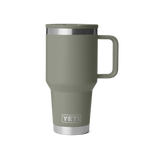 Personalized laser engraved YETI 30oz Rambler Travel Straw Mug in Pampa Green, custom name gift