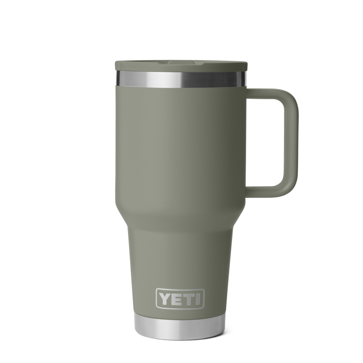 Personalized laser engraved YETI 30oz Rambler Travel Straw Mug in Pampa Green, custom name gift