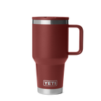 Personalized laser engraved YETI 30oz Rambler Travel Straw Mug in Stag Red, custom name gift