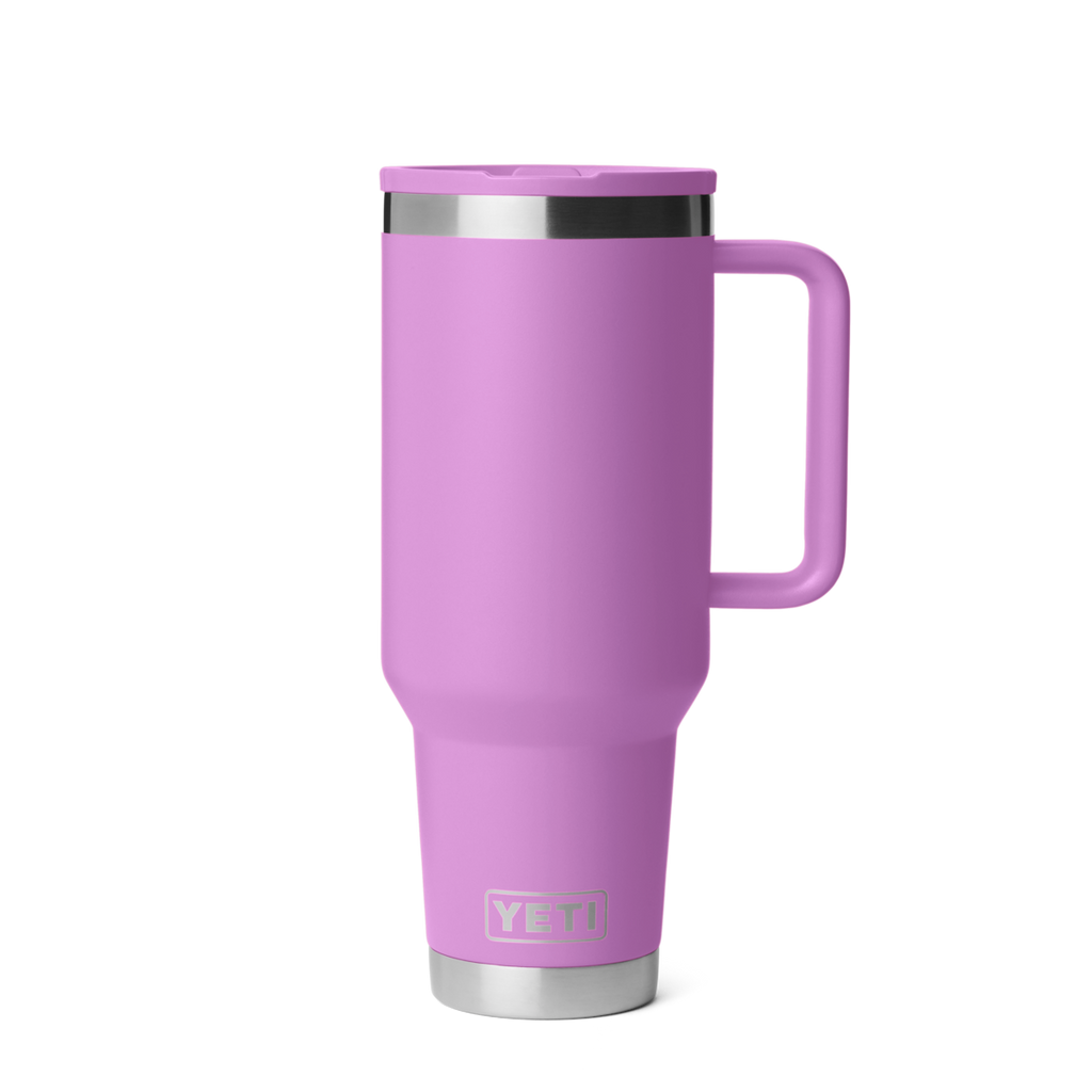 Personalized laser engraved YETI 40oz Rambler Travel Straw Mug in Desert Bloom, custom name gift