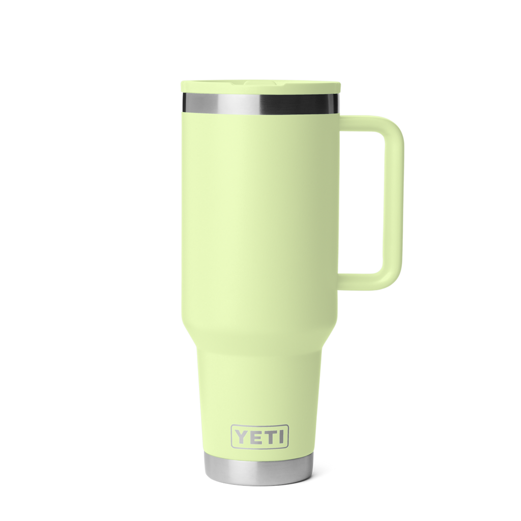Personalized laser engraved YETI 40oz Rambler Travel Straw Mug in Grasshopper, custom name gift