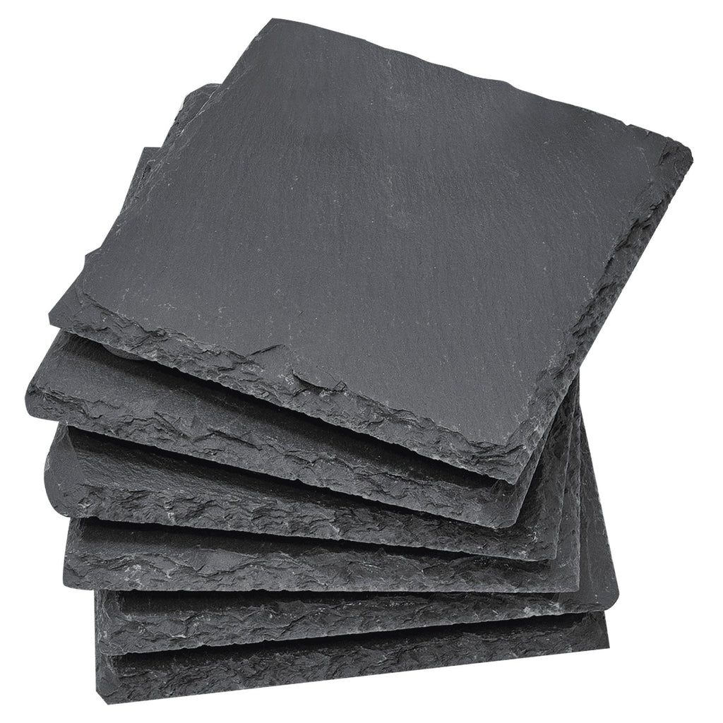 Personalized laser engraved 6-Piece Slate Coaster Set, custom name gift, view 4