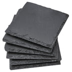 Personalized laser engraved 6-Piece Slate Coaster Set, custom name gift, view 4