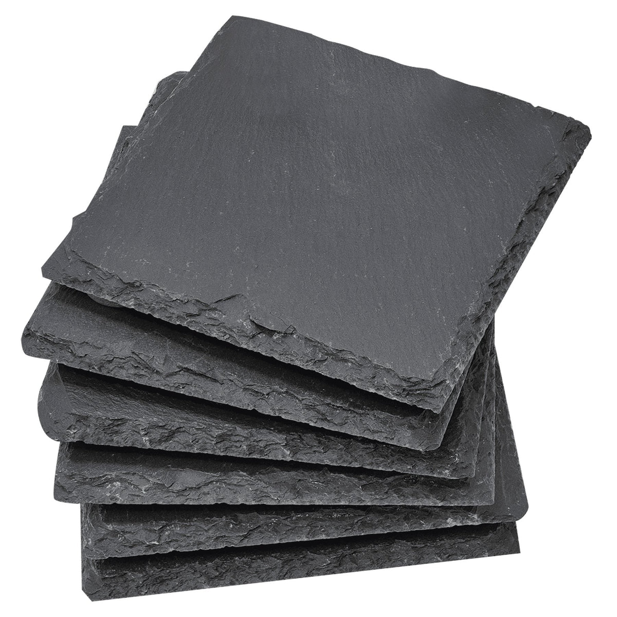 Personalized laser engraved 6-Piece Slate Coaster Set, custom name gift, view 4