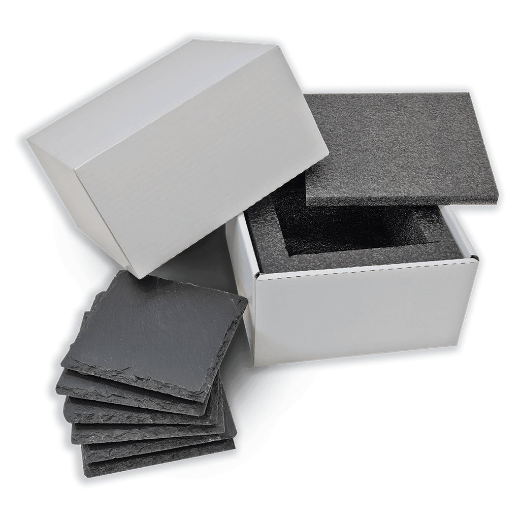 Personalized laser engraved 6-Piece Slate Coaster Set, custom name gift, view 5
