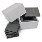 Personalized laser engraved 6-Piece Slate Coaster Set, custom name gift, view 5