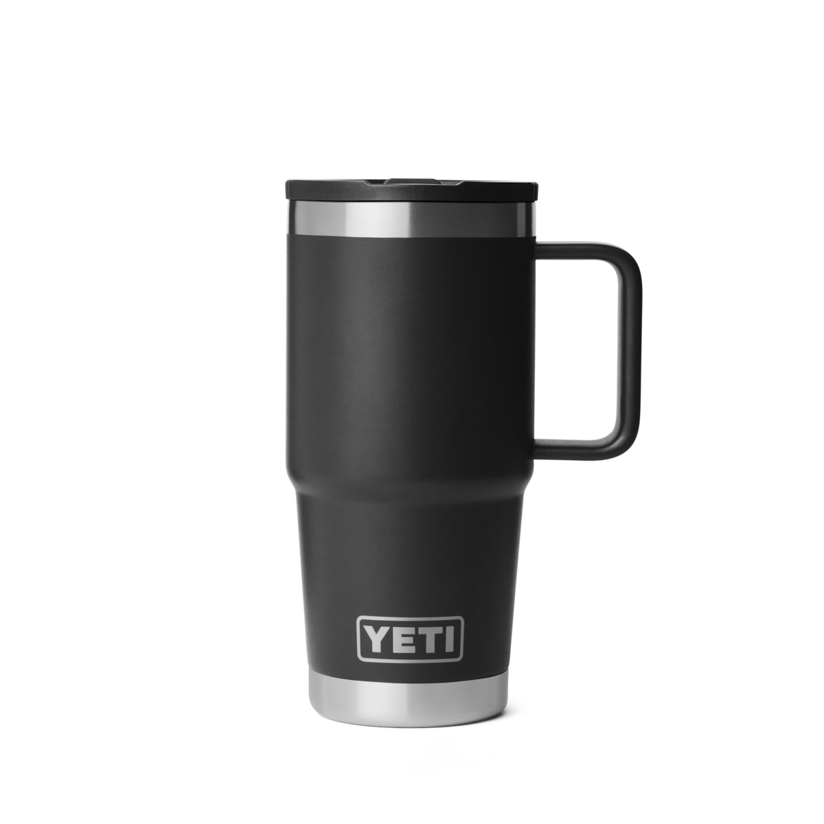 Personalized laser engraved YETI 20oz Rambler Travel Straw Mug in Black, custom name gift