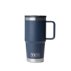 Personalized laser engraved YETI 20oz Rambler Travel Straw Mug in Navy, custom name gift