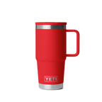 Personalized laser engraved YETI 20oz Rambler Travel Straw Mug in Rescue Red, custom name gift