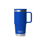 Personalized laser engraved YETI 20oz Rambler Travel Straw Mug in Royal Blue, custom name gift