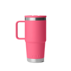 Personalized laser engraved YETI 20oz Rambler Travel Straw Mug in Tropical Pink, custom name gift