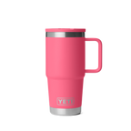 Personalized laser engraved YETI 20oz Rambler Travel Straw Mug in Tropical Pink, custom name gift