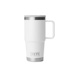 Personalized laser engraved YETI 20oz Rambler Travel Straw Mug in White, custom name gift