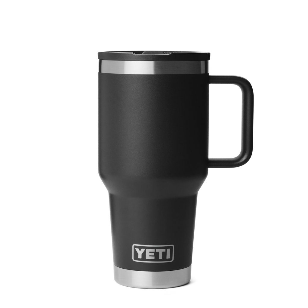 Personalized laser engraved YETI 30oz Rambler Travel Straw Mug in Black, custom name gift