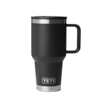 Personalized laser engraved YETI 30oz Rambler Travel Straw Mug in Black, custom name gift