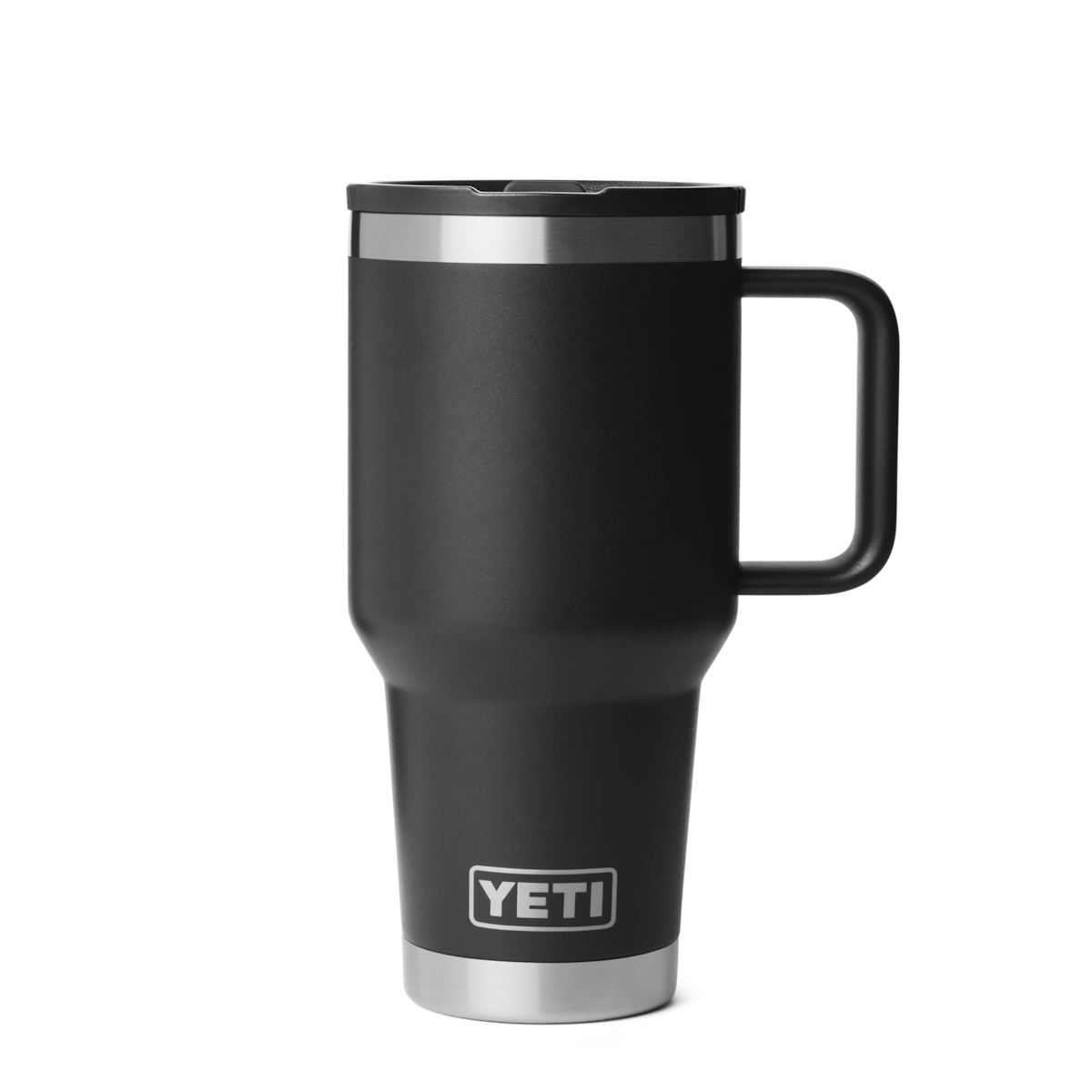 Personalized laser engraved YETI 30oz Rambler Travel Straw Mug in Black, custom name gift