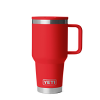 Personalized laser engraved YETI 30oz Rambler Travel Straw Mug in Rescue Red, custom name gift