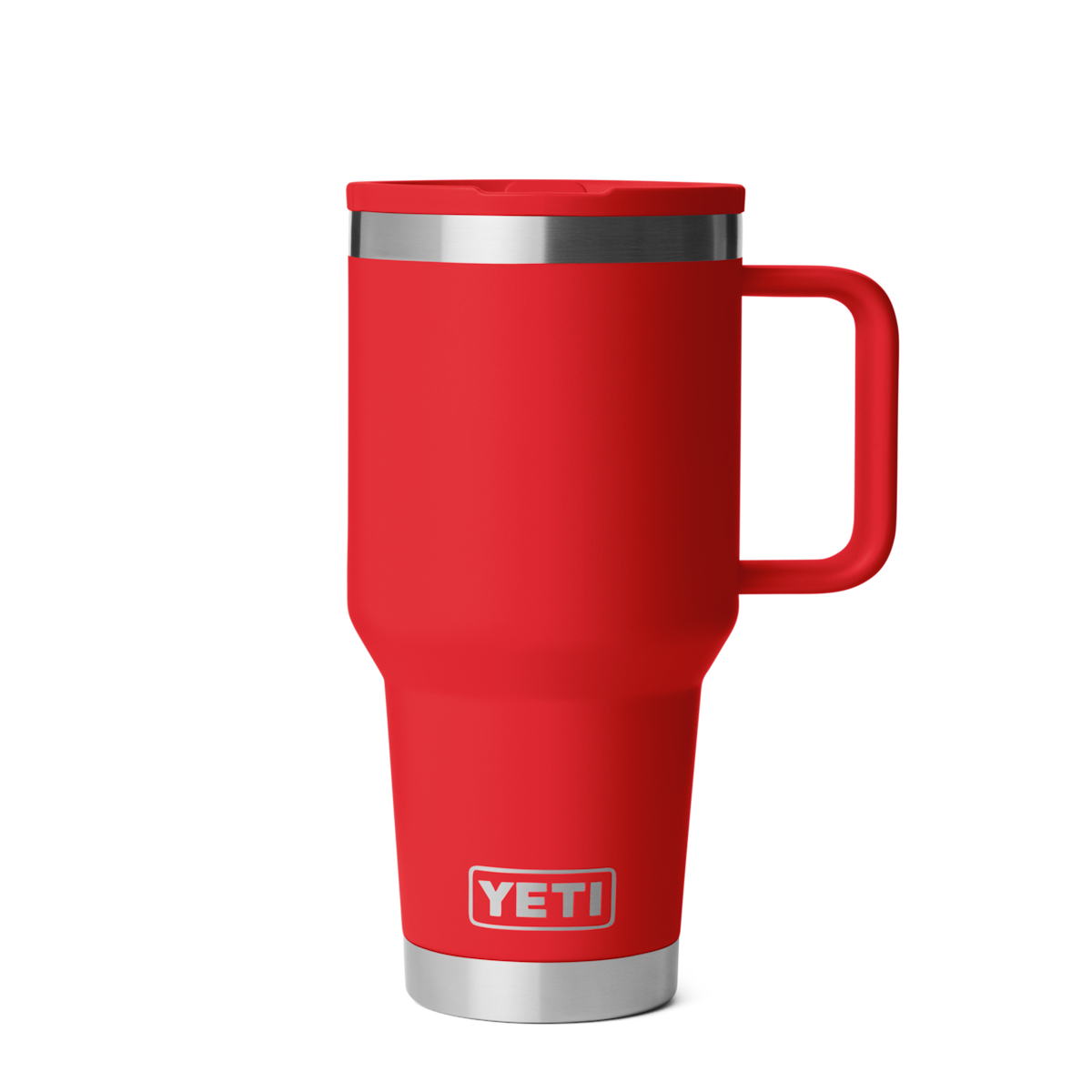 Personalized laser engraved YETI 30oz Rambler Travel Straw Mug in Rescue Red, custom name gift