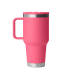 Personalized laser engraved YETI 30oz Rambler Travel Straw Mug in Tropical Pink, custom name gift