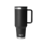 Personalized laser engraved YETI 40oz Rambler Travel Straw Mug in Black, custom name gift