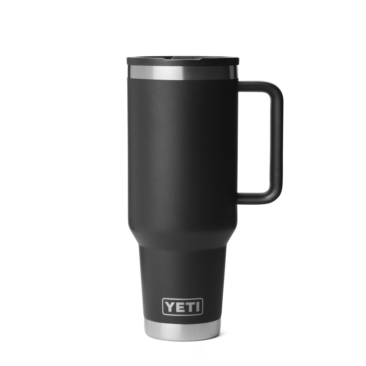 Personalized laser engraved YETI 40oz Rambler Travel Straw Mug in Black, custom name gift