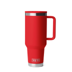 Personalized laser engraved YETI 40oz Rambler Travel Straw Mug in Rescue Red, custom name gift