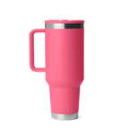 Personalized laser engraved YETI 40oz Rambler Travel Straw Mug in Tropical Pink, custom name gift