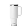 Personalized laser engraved YETI 40oz Rambler Travel Straw Mug in White, custom name gift