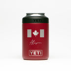 Personalized laser engraved YETI 12oz Colster Can Cooler in Rescue Red, custom name gift