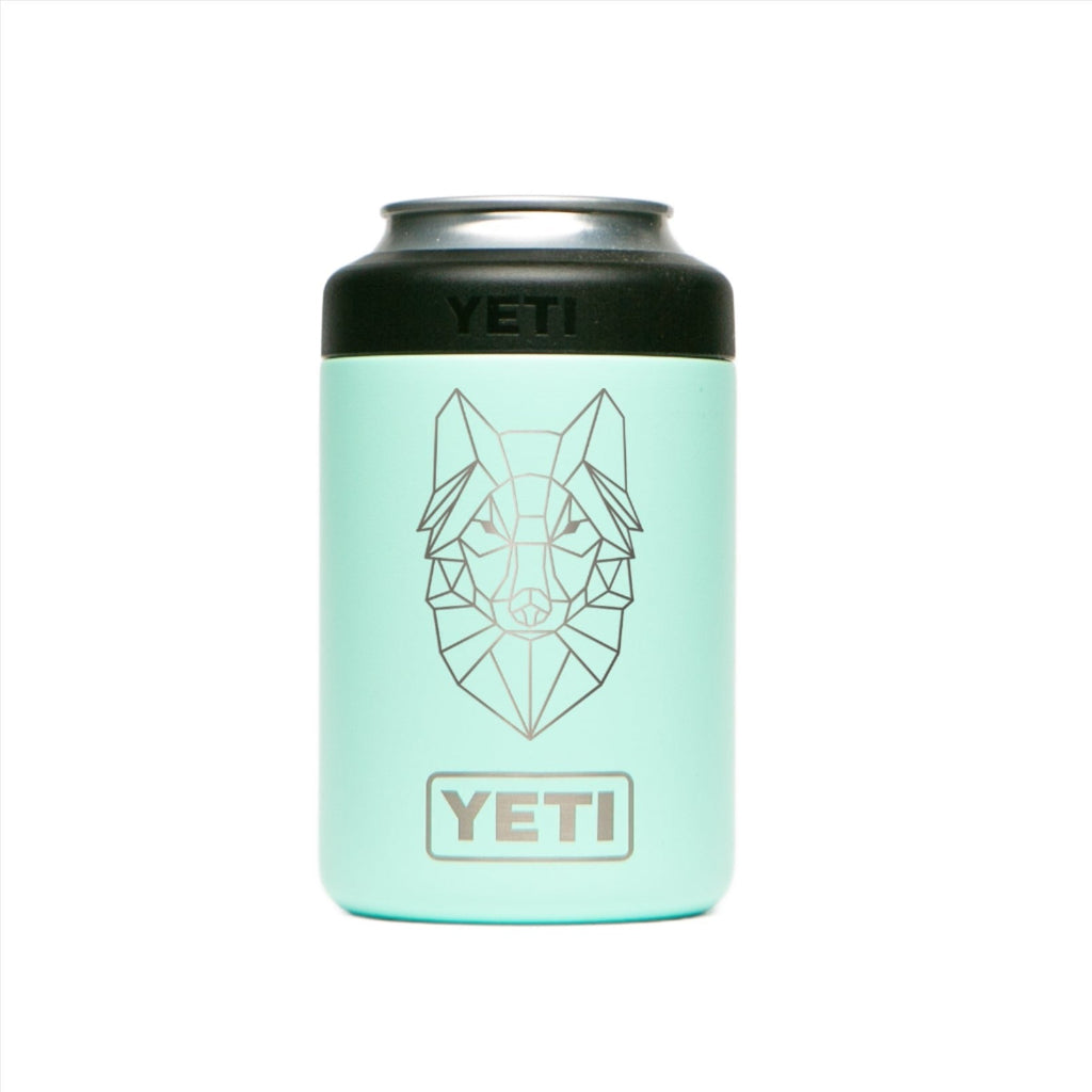 Personalized laser engraved YETI 12oz Colster Can Cooler in Seafoam, custom name gift