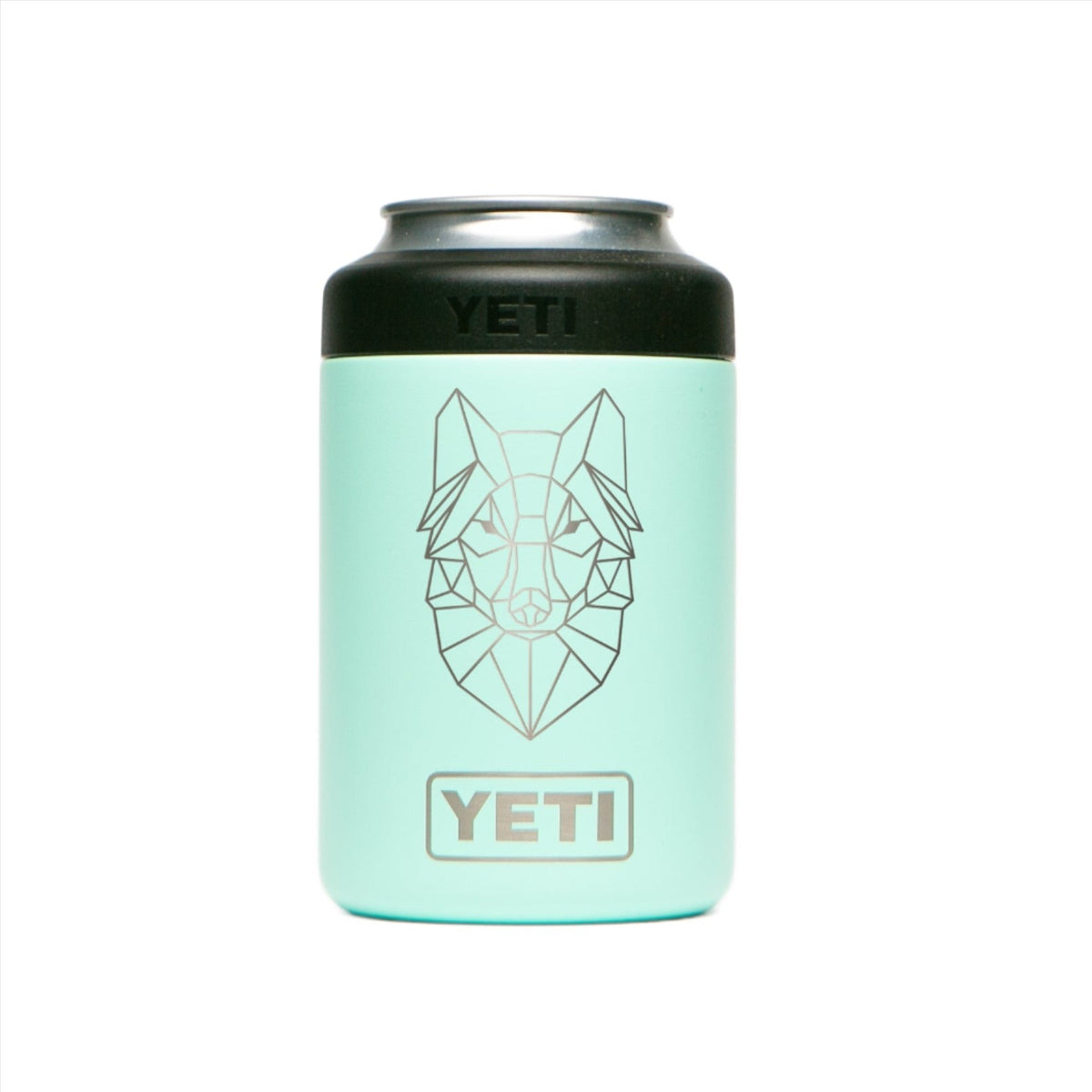 Personalized laser engraved YETI 12oz Colster Can Cooler in Seafoam, custom name gift