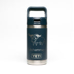 Personalized laser engraved YETI Rambler Jr 12oz Kids Bottle in Navy, custom name gift