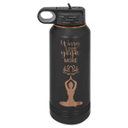 Personalized laser engraved Polar Camel 20oz Water Bottle in Black/ Rose Gold, custom name gift