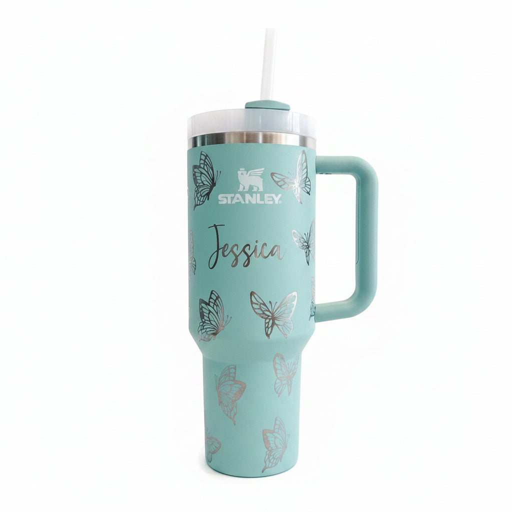 Personalized laser engraved Stanley 30oz and 40oz Quencher H2.0 Tumbler, custom name gift