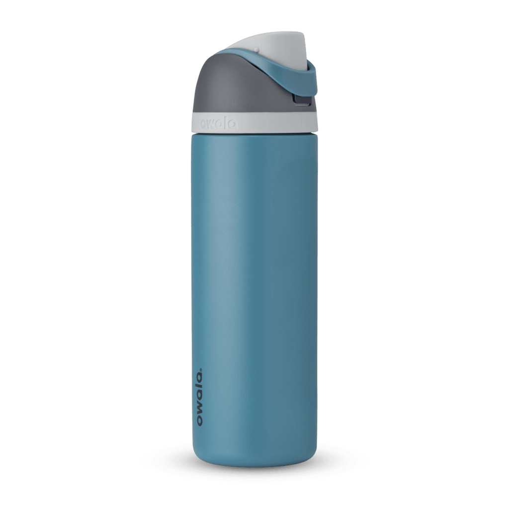 Personalized laser engraved Owala 24oz FreeSip Water Bottle in Blue Oasis, custom name gift