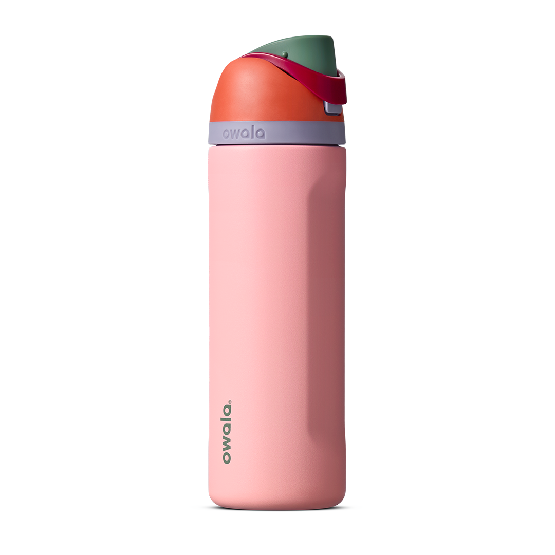 Personalized laser engraved Owala 24oz FreeSip Water Bottle in Sugar High, custom name gift