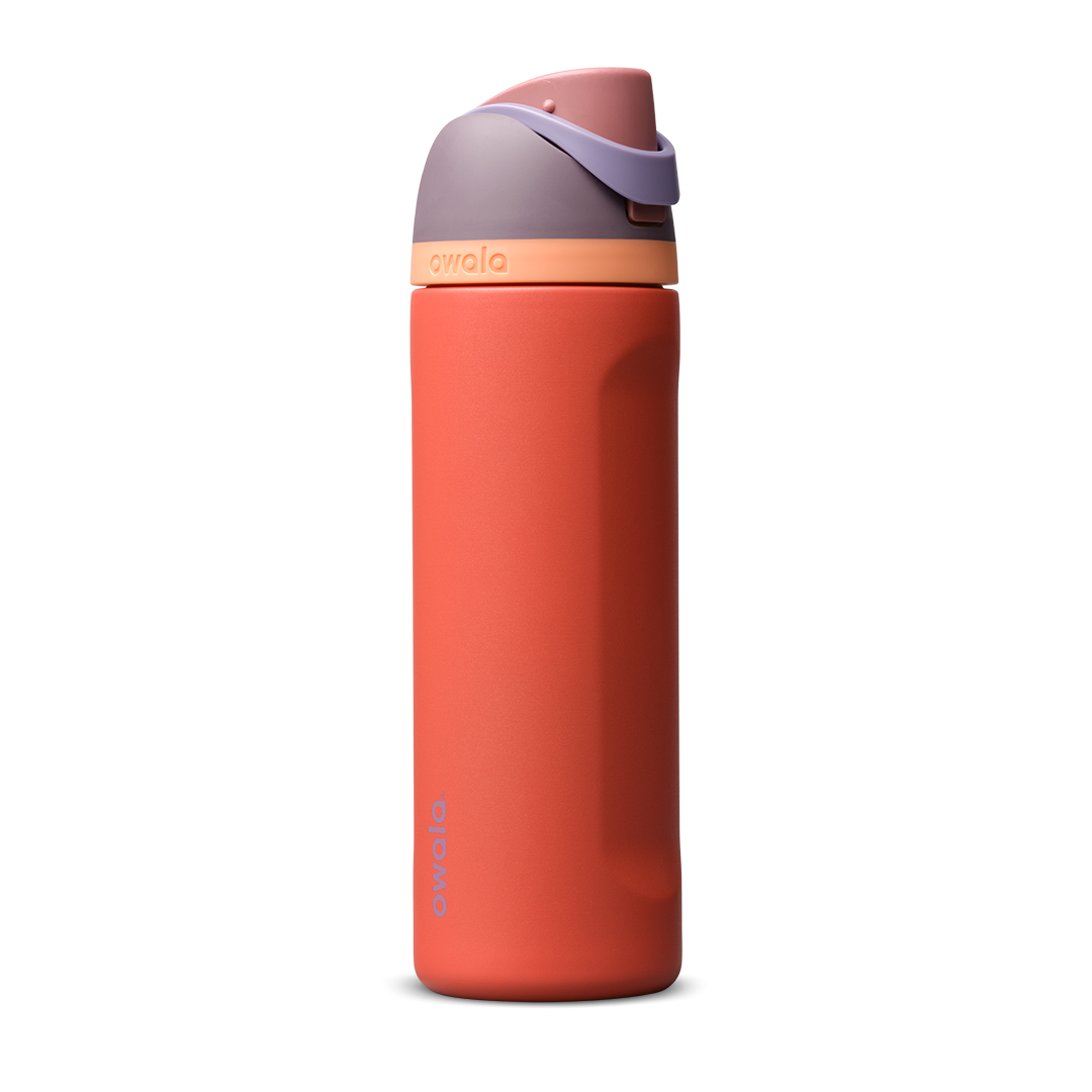 Personalized laser engraved Owala 24oz FreeSip Water Bottle in Terracotta Sunset, custom name gift