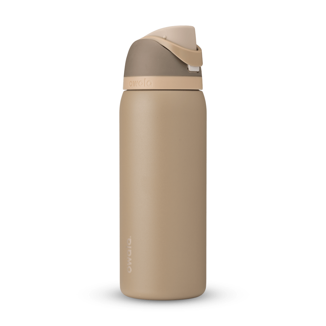 Personalized laser engraved Owala 32oz FreeSip Water Bottle in Down to Earth, custom name gift