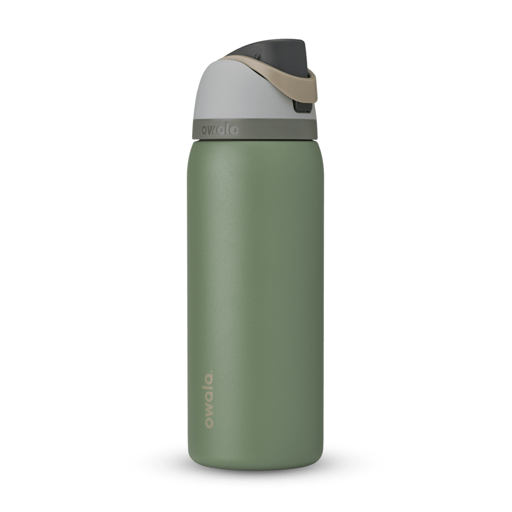 Personalized laser engraved Owala 32oz FreeSip Water Bottle in Green House, custom name gift