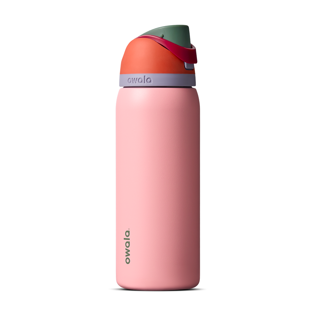Personalized laser engraved Owala 32oz FreeSip Water Bottle in Sugar High, custom name gift