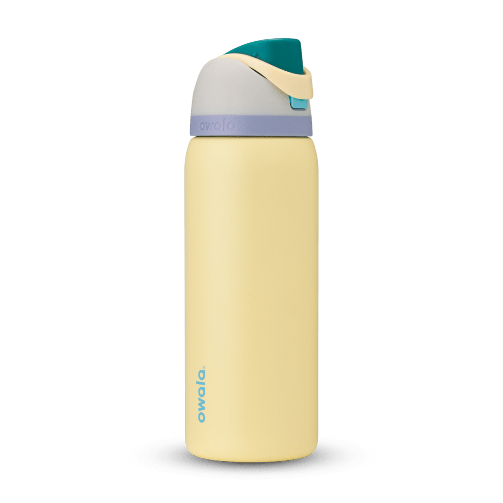 Personalized laser engraved Owala 32oz FreeSip Water Bottle in Sunny Daze, custom name gift