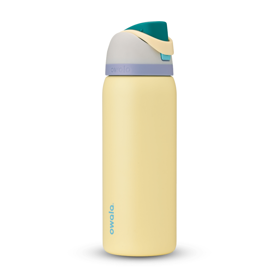 Personalized laser engraved Owala 32oz FreeSip Water Bottle in Sunny Daze, custom name gift