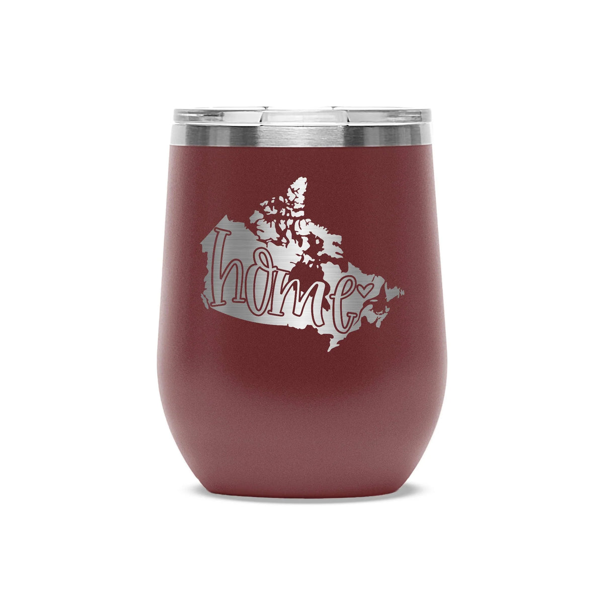 Personalized laser engraved Polar Camel 12oz Wine Tumbler in Maroon, custom name gift