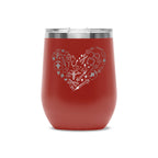 Personalized laser engraved Polar Camel 12oz Wine Tumbler in Red, custom name gift