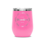 Personalized laser engraved Polar Camel 12oz Wine Tumbler in Pink, custom name gift