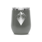 Personalized laser engraved Polar Camel 12oz Wine Tumbler in Gray, custom name gift