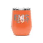 Personalized laser engraved Polar Camel 12oz Wine Tumbler in Orange, custom name gift