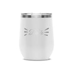Personalized laser engraved Polar Camel 12oz Wine Tumbler in White, custom name gift