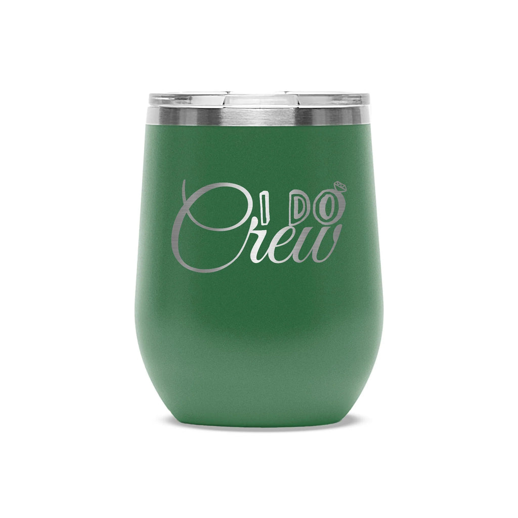 Personalized laser engraved Polar Camel 12oz Wine Tumbler in Green, custom name gift