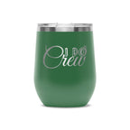 Personalized laser engraved Polar Camel 12oz Wine Tumbler in Green, custom name gift